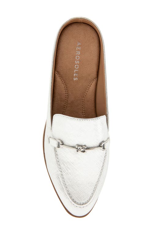 Shop Aerosoles Erik Bit Mule In Silver Metallic Faux Leather