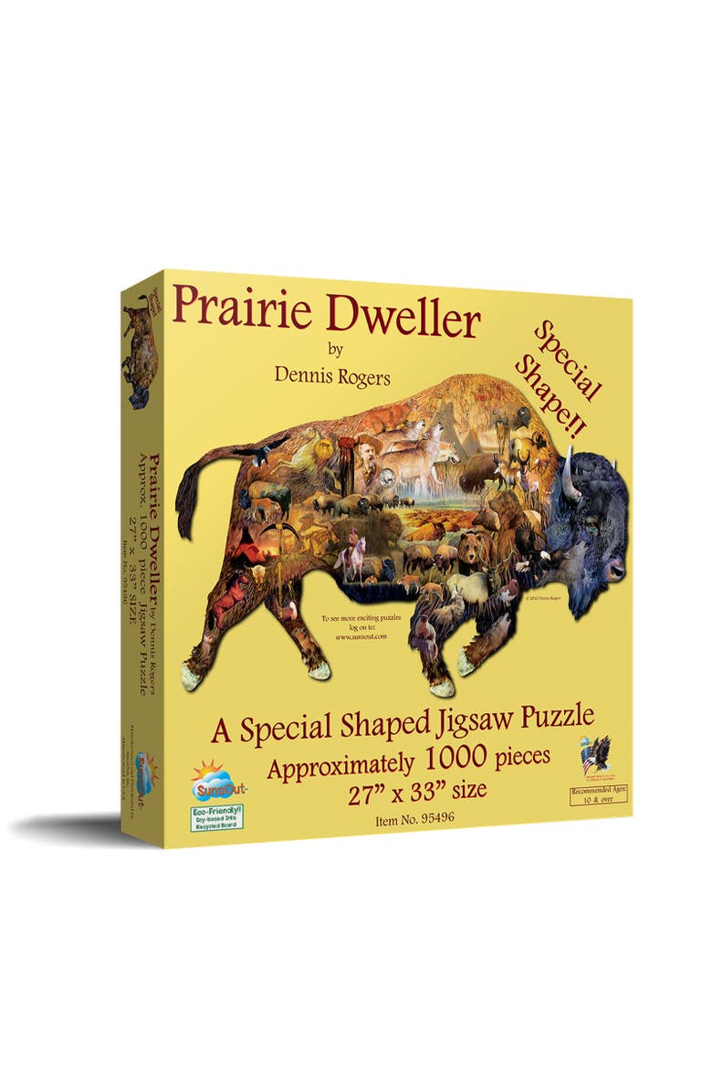 Sunsout Prairie Dweller 1000 piece Jigsaw Puzzle for Adults Special Shape, Main, color, Multicolor