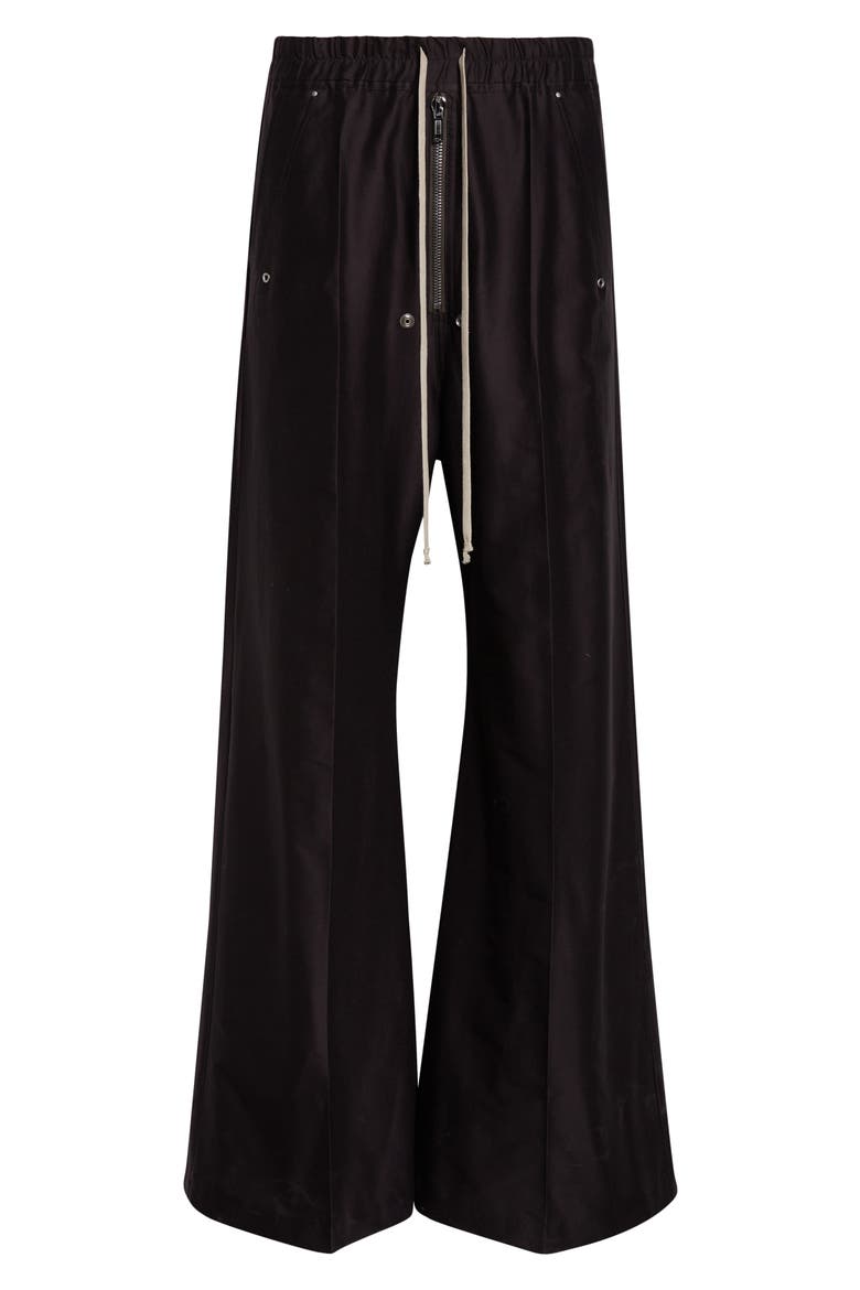 Bela Wide Leg Satin Pants, Alternate, color, BLACK
