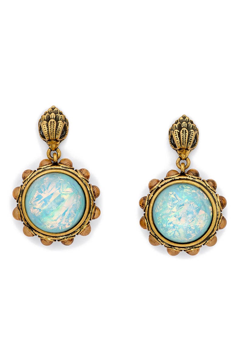 Kurt Geiger London Eagle Motif Resin Stone Drop Earrings, Main, color, Blue