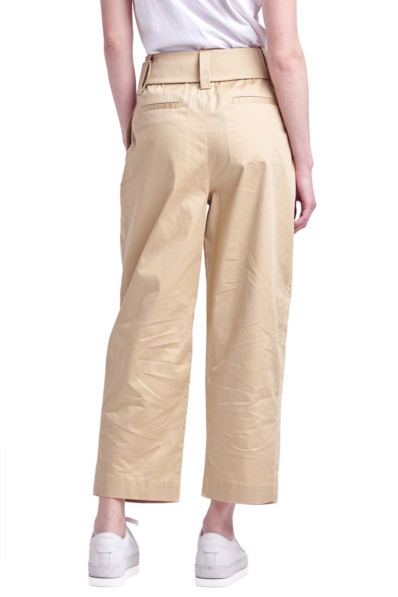 Belted Pleated Pants, Alternate, color, TAN
