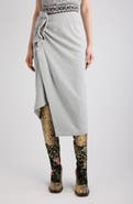 Dries Van Noten Hanam Melange Cotton Jersey Midi Skirt