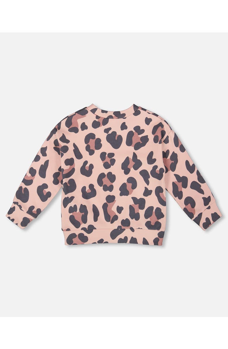 Deux par Deux French Terry Sweatshirt, Alternate, color, Pink Leopard