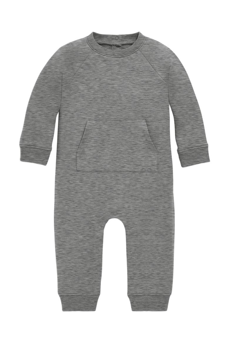 Baby Sweatshirt Romper, Main, color, Heather Storm Gray