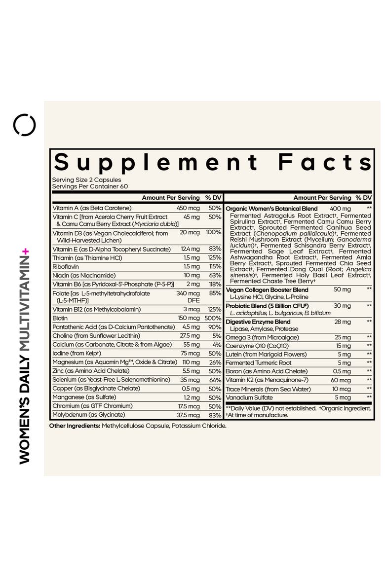 Women's Daily Multivitamins Minerals & Probiotics Supplement, Alternate, color, White