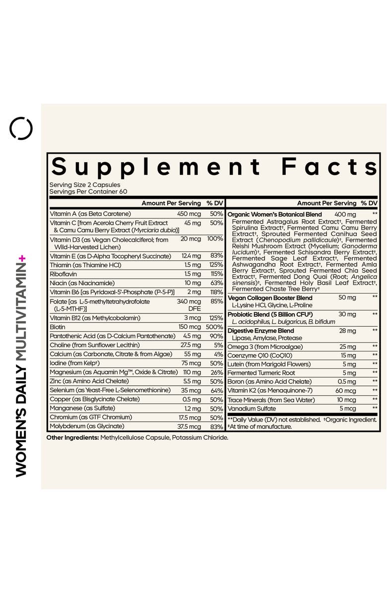 Codeage Women's Daily Multivitamins Minerals & Probiotics Supplement, Alternate, color, White