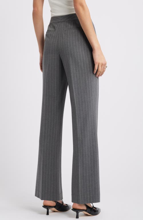 Open Edit Pinstripe Flare Pants In Grey Heather Edie Stripe