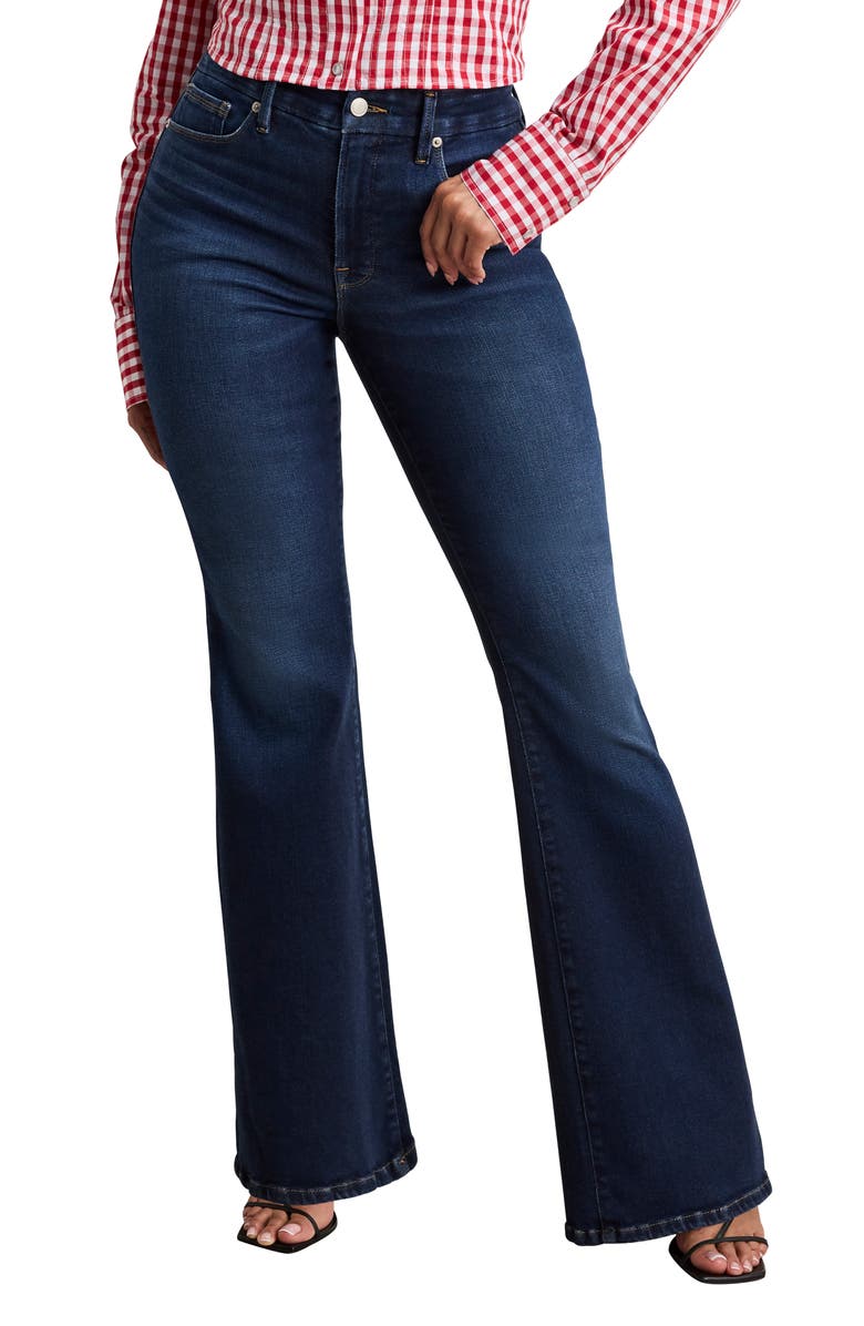 Good American Dolly Joleans Flare Jeans, Alternate, color, Indigo1020