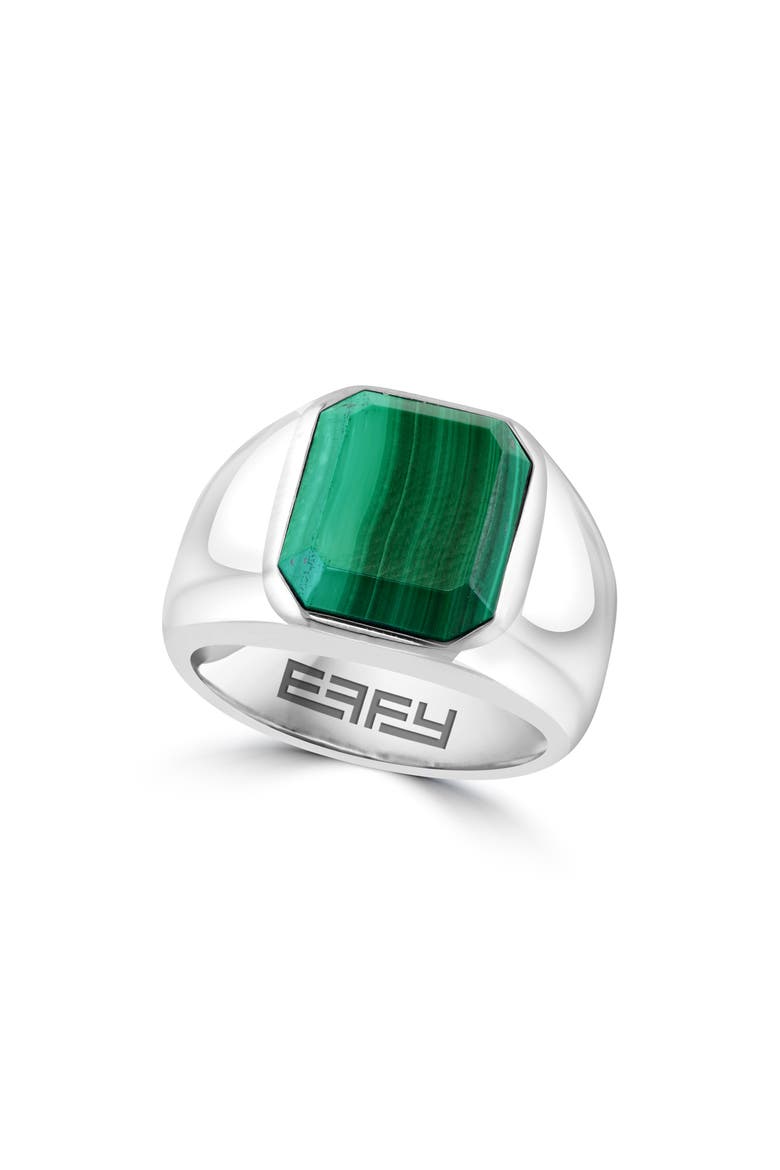 Men's Malachite Signet Ring, Main, color, GREEN
