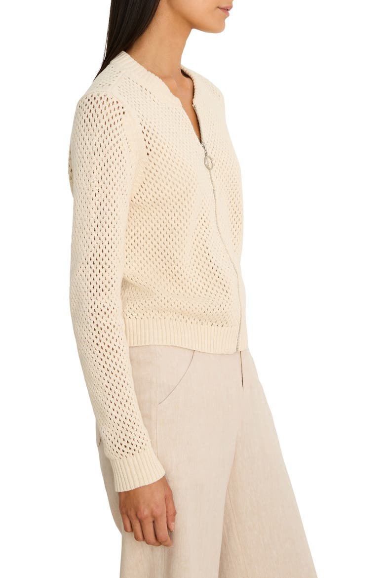 Zip Front Knit Cardigan, Alternate, color, CLASSIC CREAM
