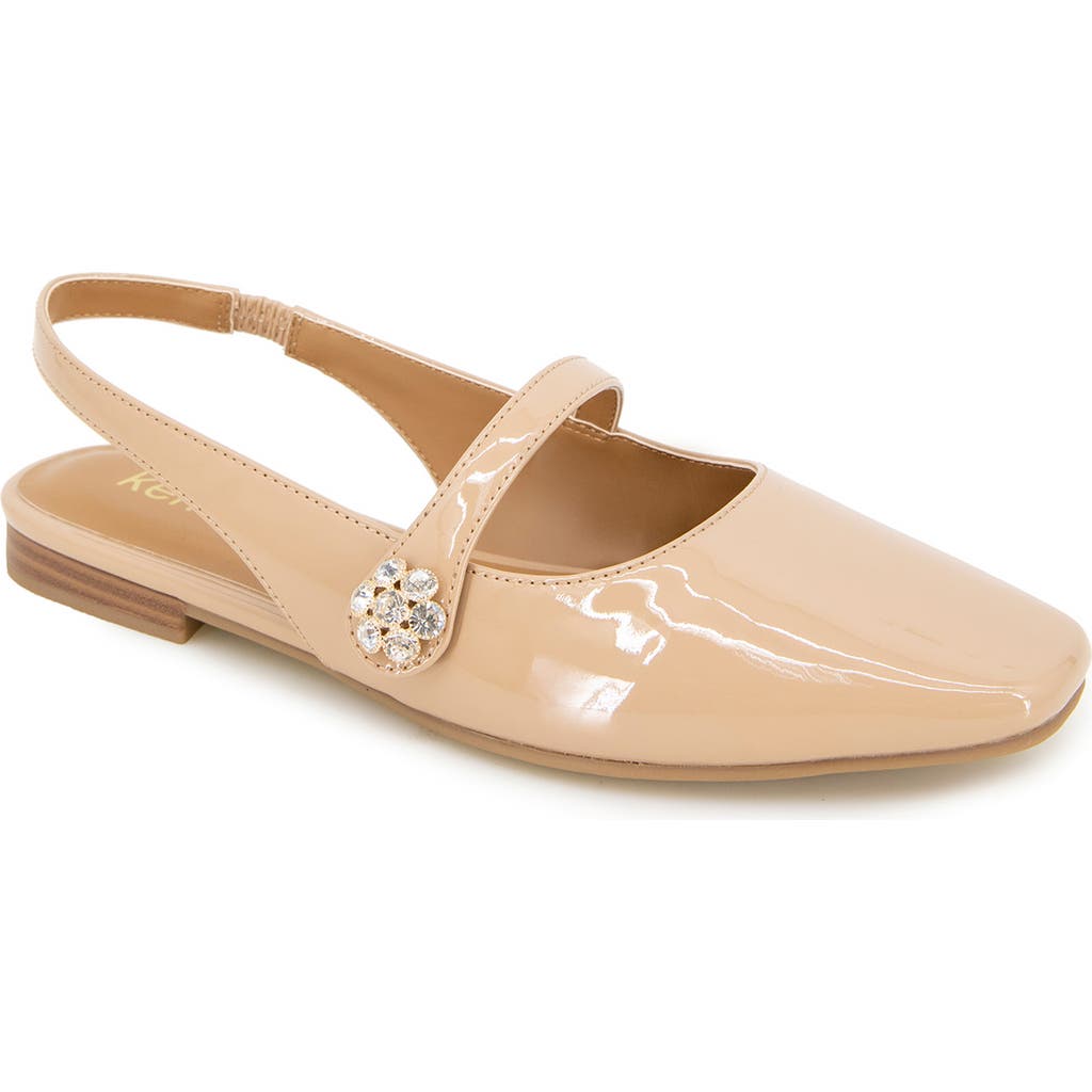 Kensie Felicity Slingback Mary Jane Flat In Neutral