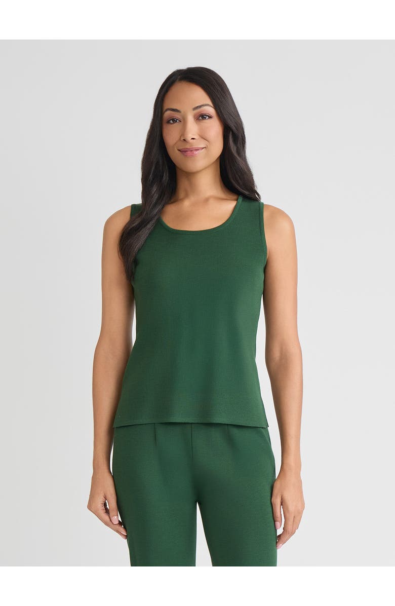 Misook Double Scoop Neck Mylana Knit Tank, Alternate, color, Mystic Green