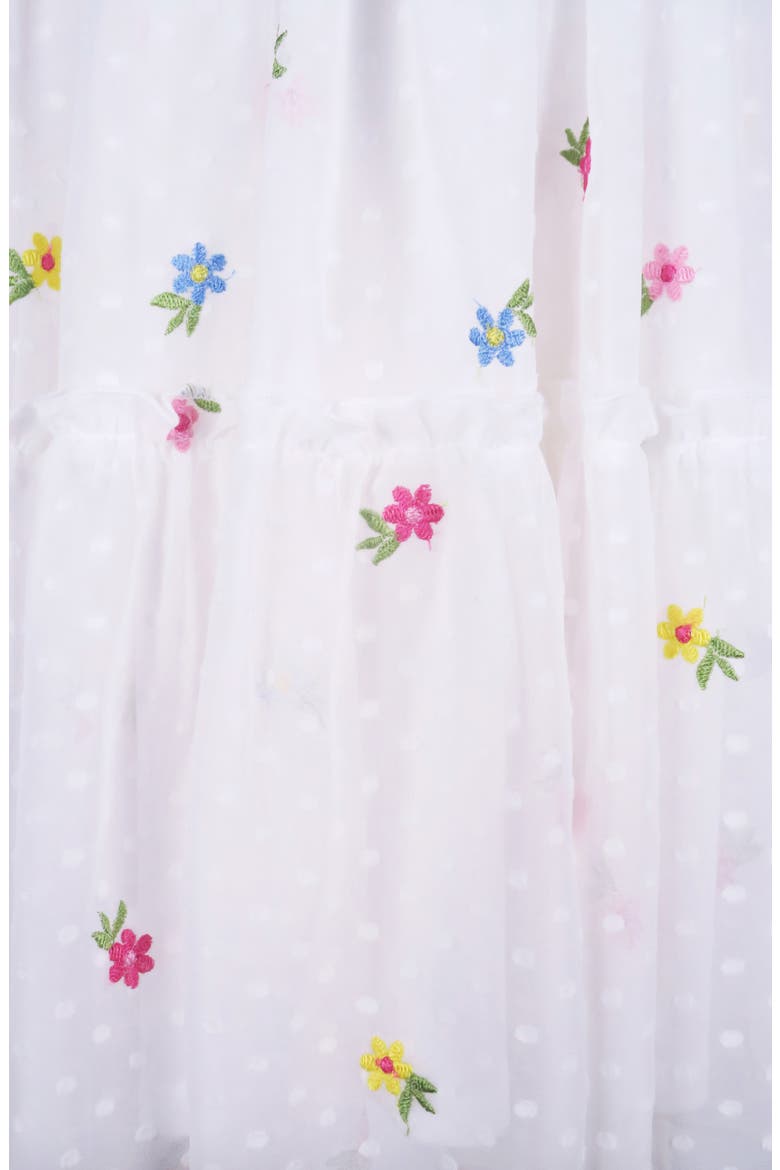 Kids' Floral Embroidered Swiss Dot Dress, Alternate, color, IVORY/MULT