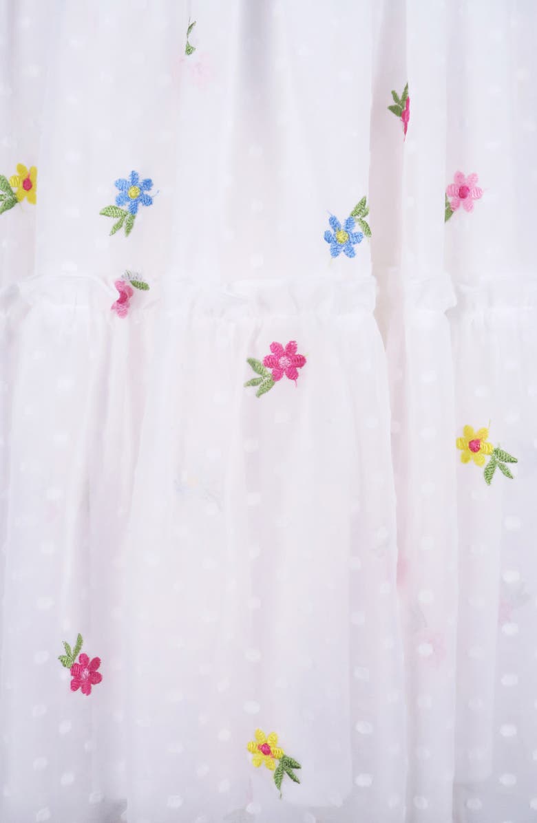 Zunie Kids' Floral Embroidered Swiss Dot Dress, Alternate, color, Ivory/Mult