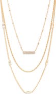 Nordstrom Set of 3 Cubic Zirconia Chain Necklaces