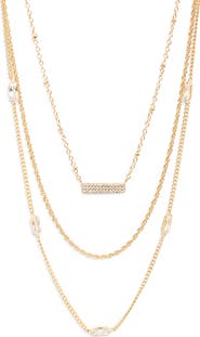 Nordstrom Set of 3 Cubic Zirconia Chain Necklaces