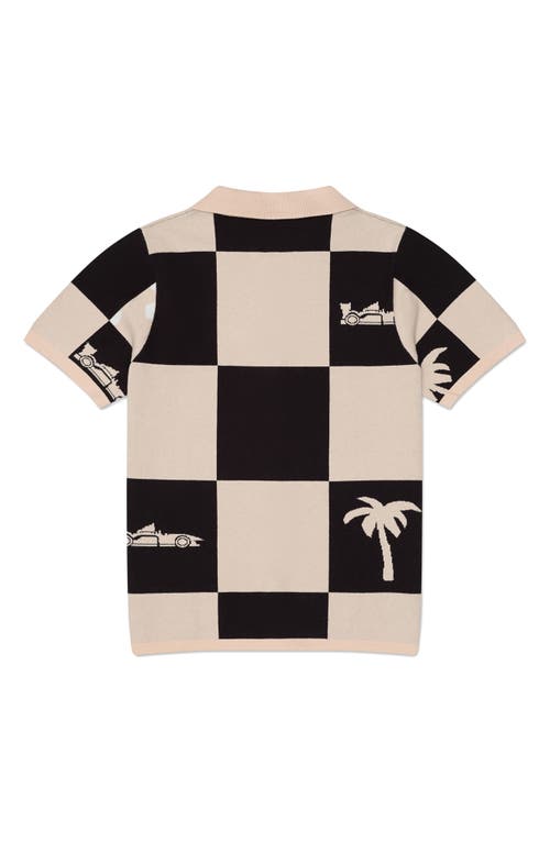 MAVRANS MAVRANS VICTORY LAP CHECK GRAPHIC BUTTON-UP POLO