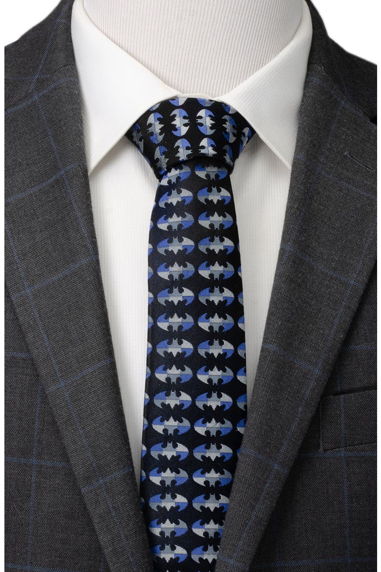 Batman Silk Tie, Alternate, color, BLACK