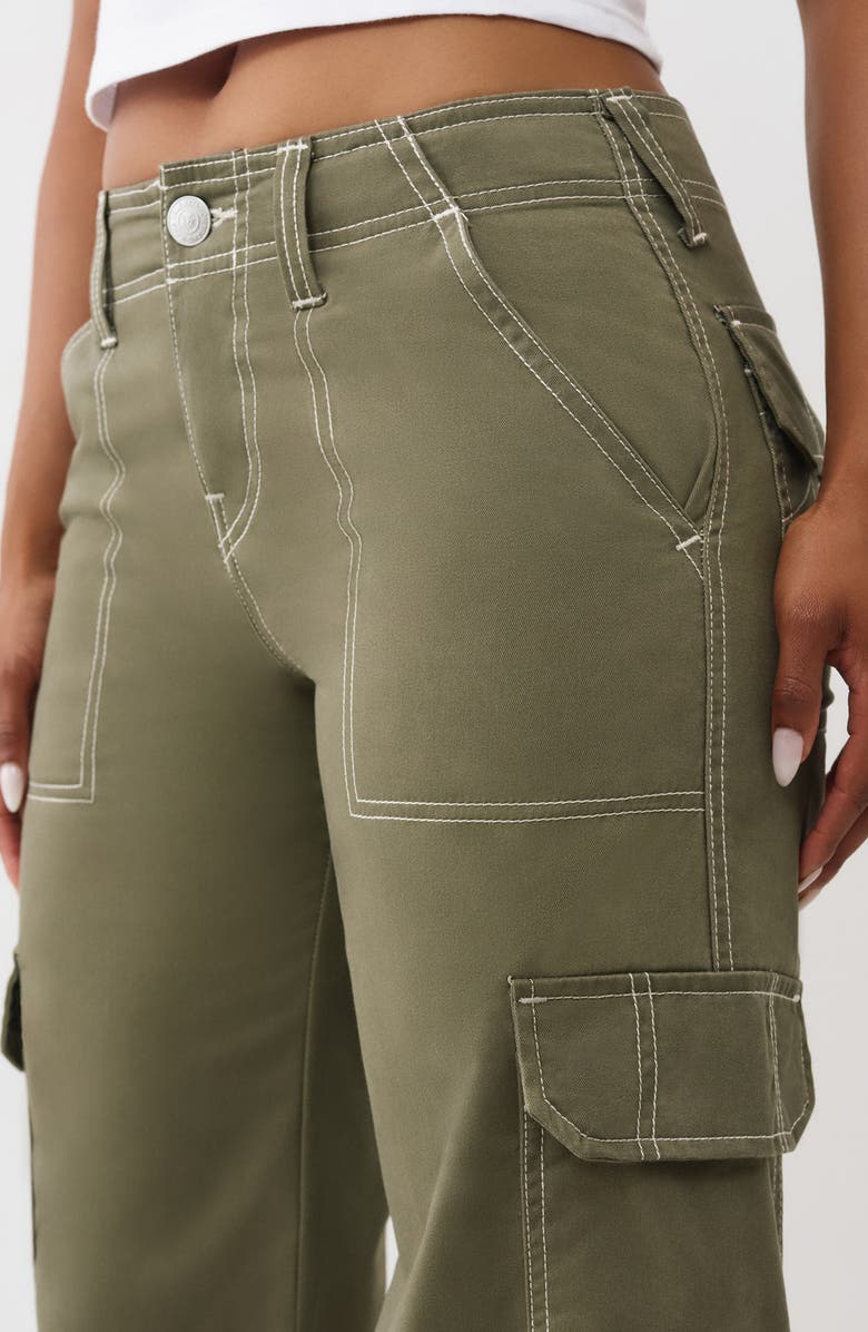 True Religion Bobbi Baggy Cargo Pants, Alternate, color, Kalamata