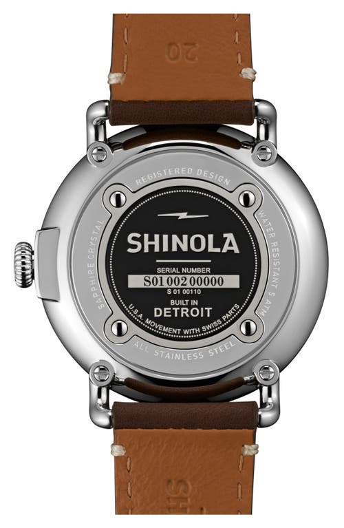 Shinola The Runwell Leather Strap Watch, 41mm In Brown