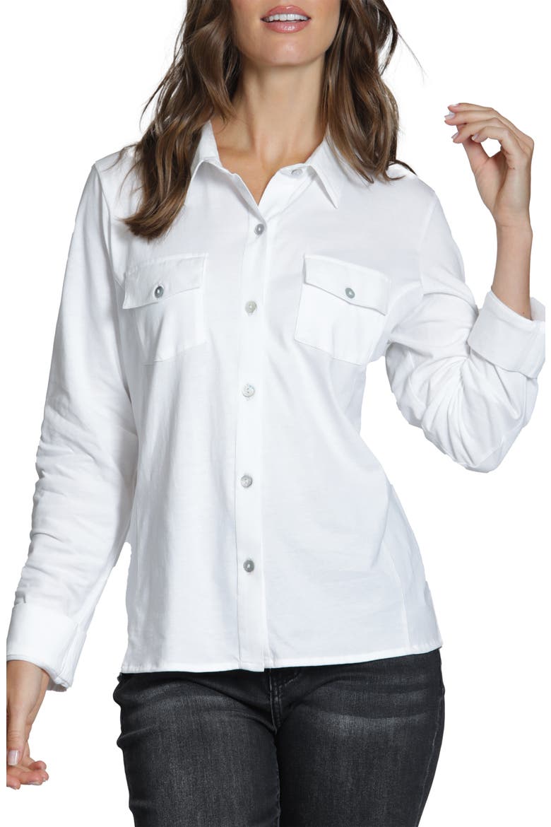 Western Button-Up Shirt, Main, color, WHITE
