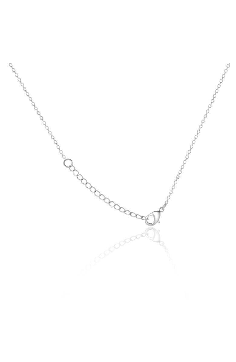 Jessica Simpson Pearl & Crystal Drop Necklace, Alternate, color, Silver