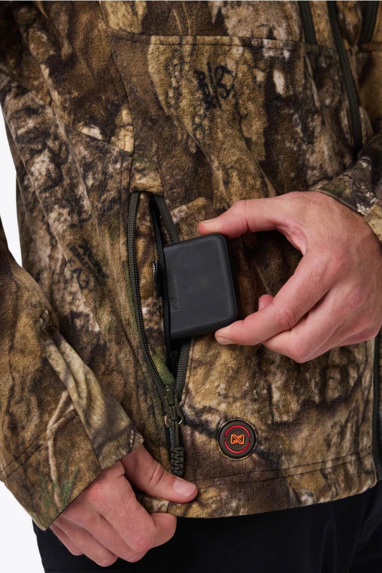 Men's apx Heated Fleece Camo Jacket, Alternate, color, APX Realtree