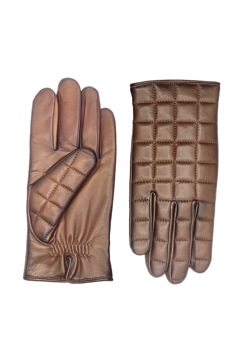 James Quilted Lambskin Glove Fully Lined in Alpaca, Alternate, color, Whisky Patine