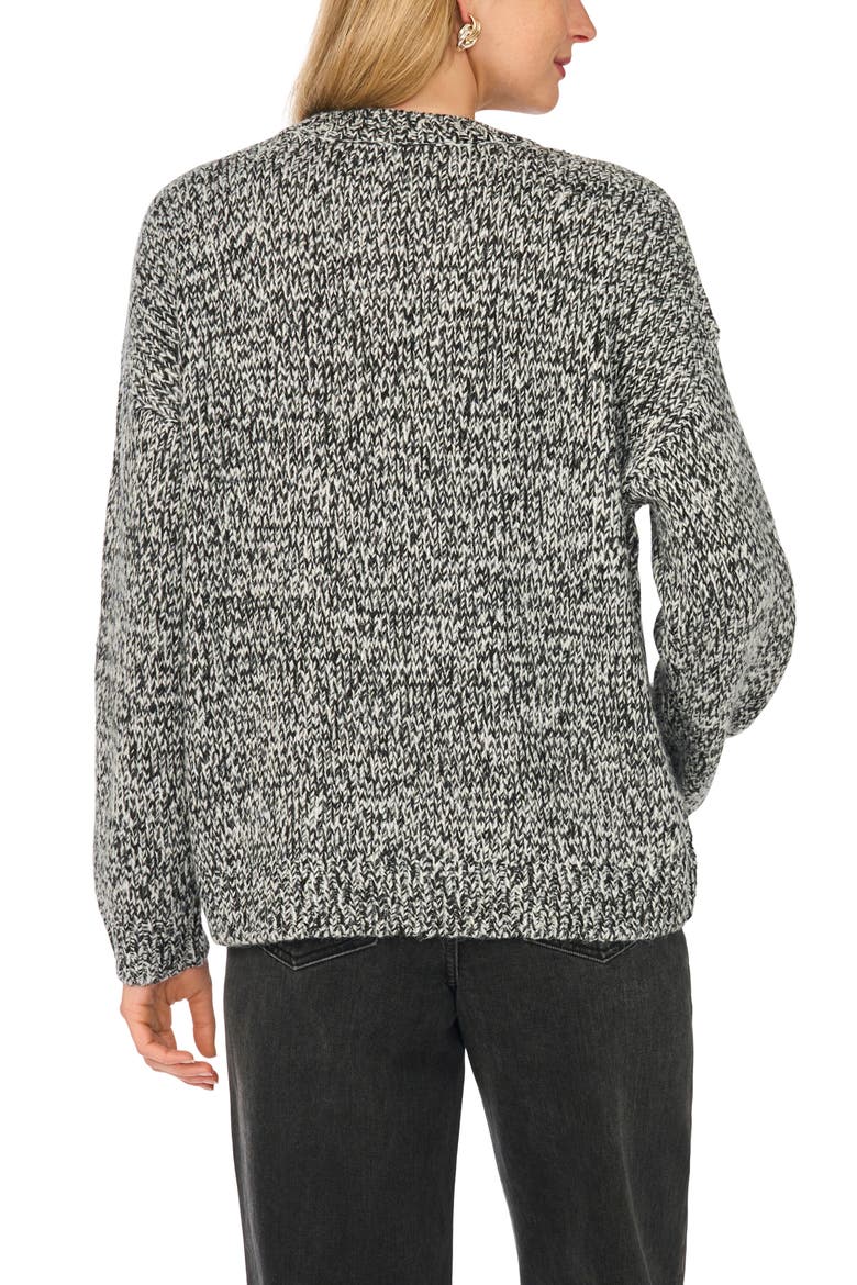 Marled Crewneck Sweater, Alternate, color, RICH BLACK
