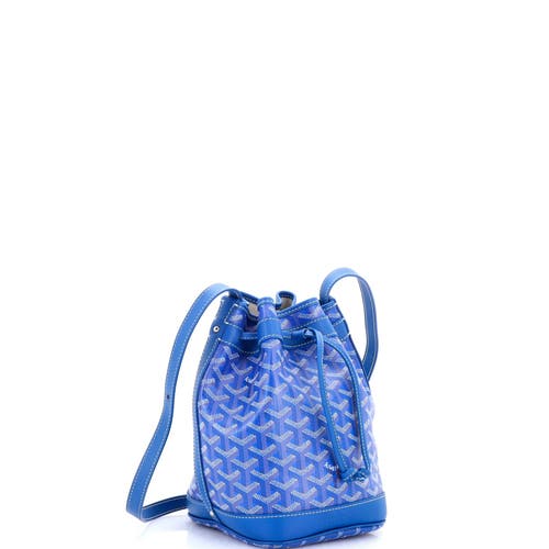 Pre-owned Goyard Goyard Petit Flot Bucket Bag Coated Canvas Pm In Blue