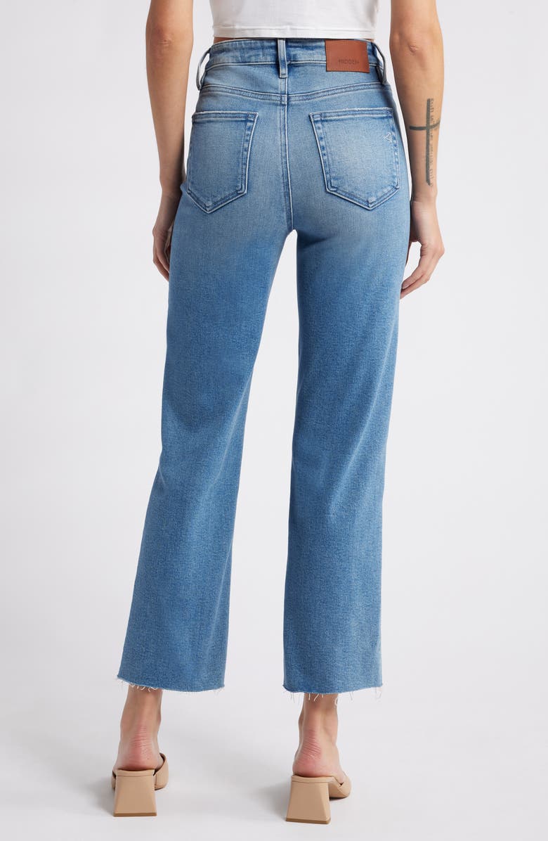 HIDDEN JEANS Ripped Raw Hem High Waist Ankle Straight Leg Jeans, Alternate, color, Medium Wash