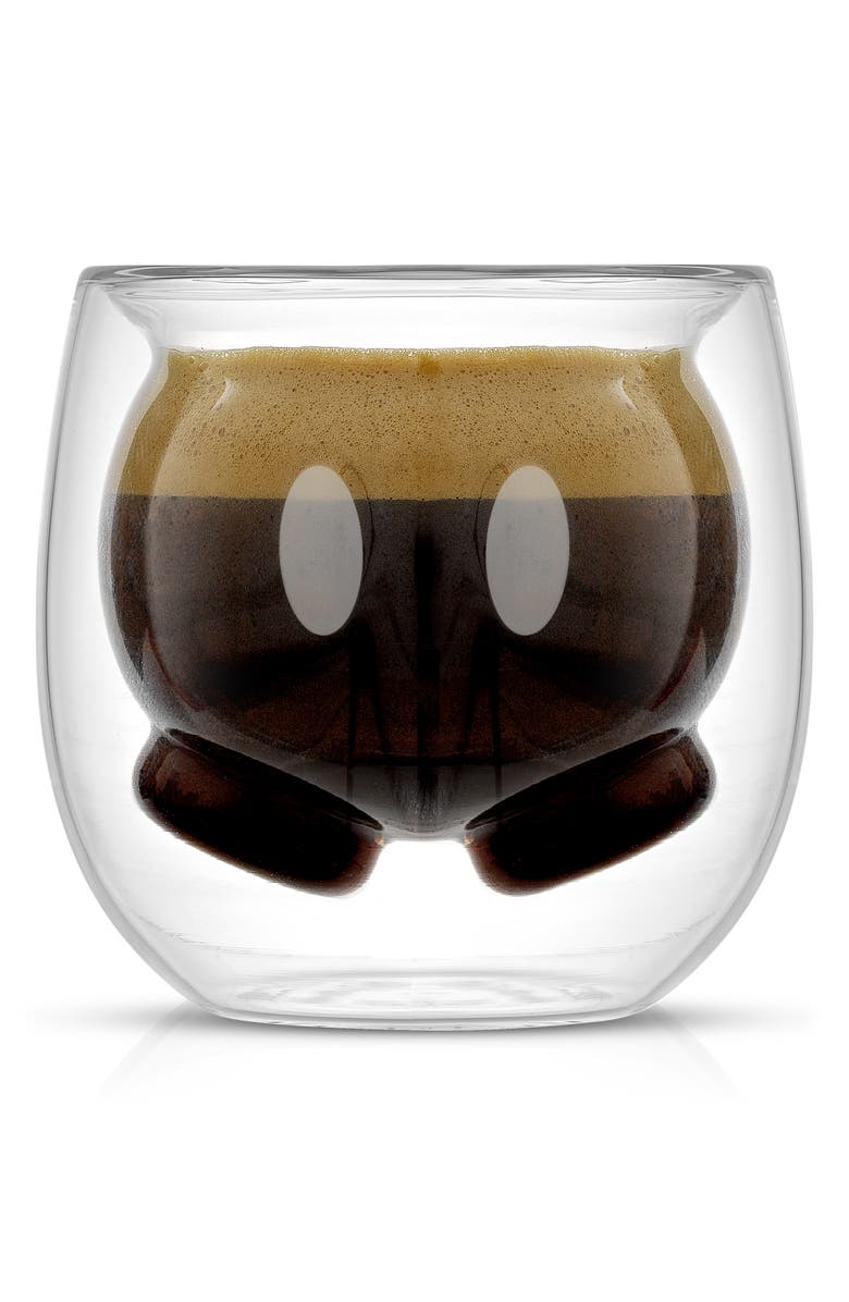 JoyJolt x Disney<sup>®</sup> Set of 2 Mickey & Minnie Double Walled Glass Espresso Cups, Alternate, color, Clear