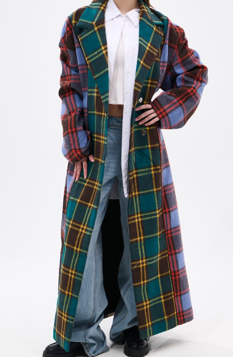 AZALEA WANG Oversize Plaid Trench, Alternate, color, 