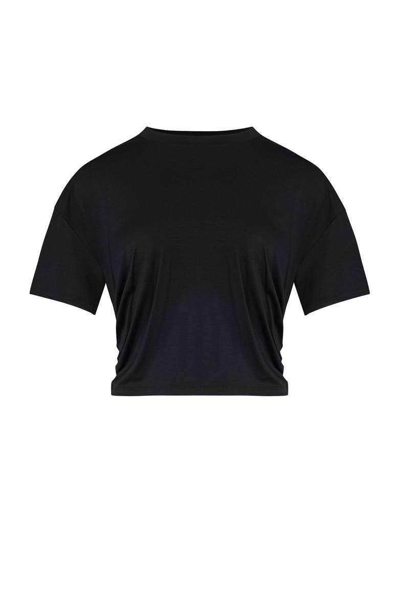 Free Heaven Crop Draped Tshirt, Main, color, black