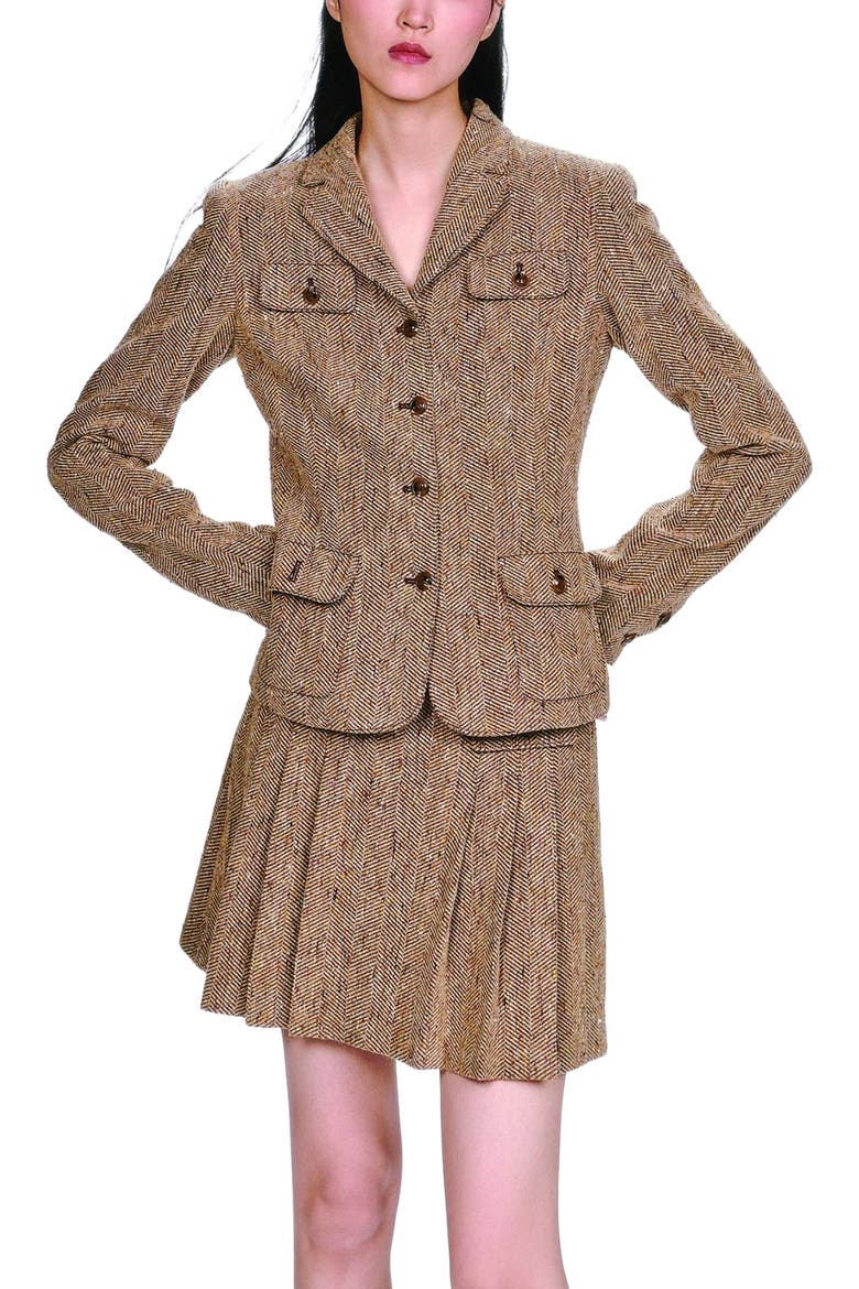 Herringbone Jacket, Alternate, color, Caramel