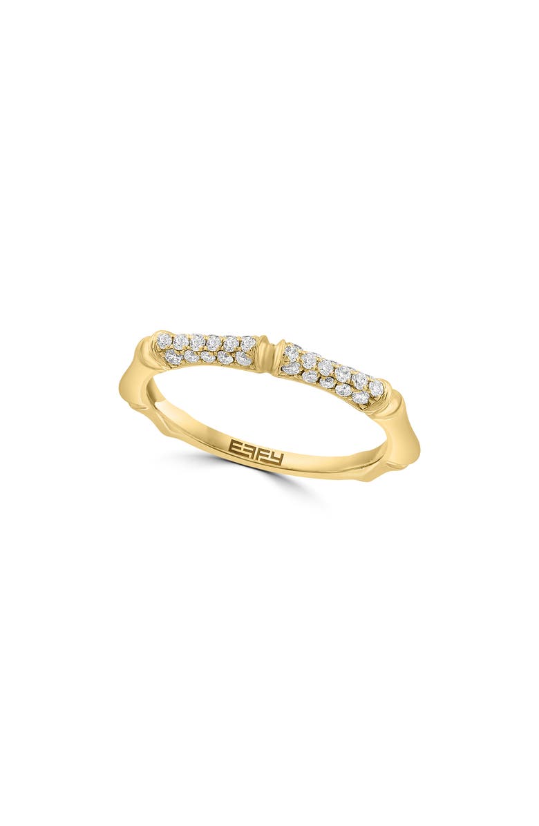 EFFY 14K Gold Pavé Diamond Textured Band Ring - 0.26ct., Main, color,