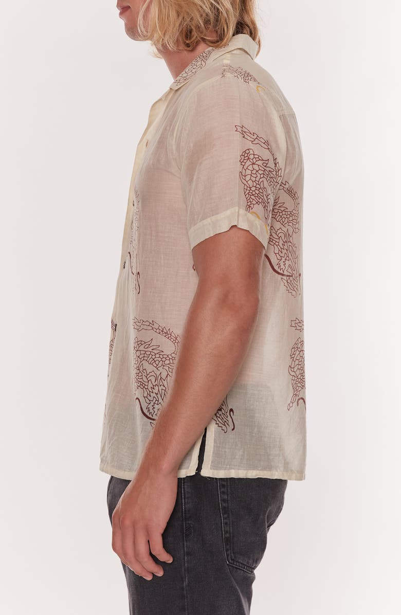 Raga Dragon Short Sleeve Button-Up Shirt, Alternate, color,