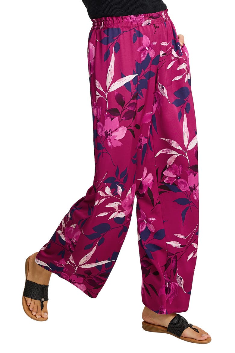 Sunset Shimmers High Waist Wide Leg Pants, Alternate, color, CABERNET CRUSH