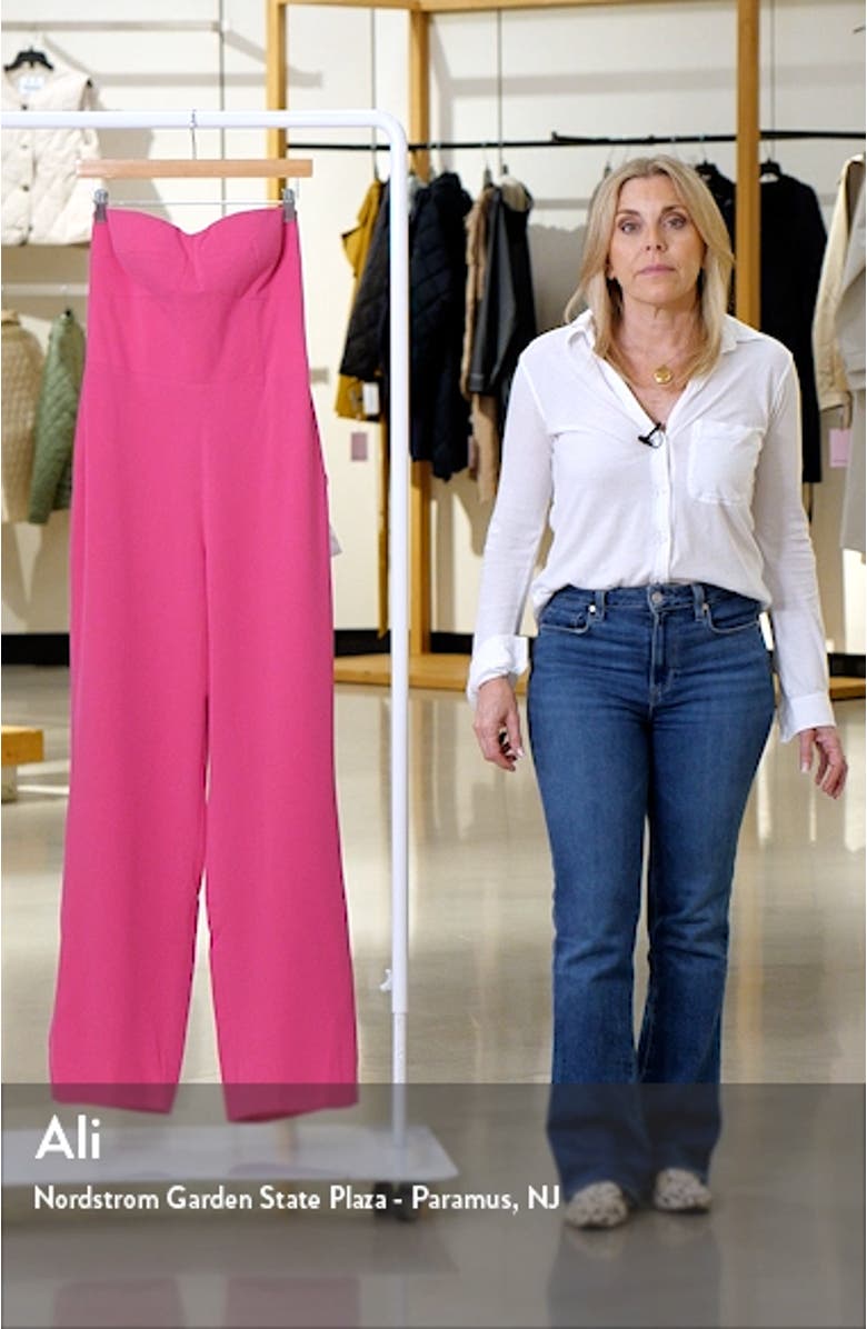 Preston Stretch Crepe Strapless Jumpsuit, sales video thumbnail