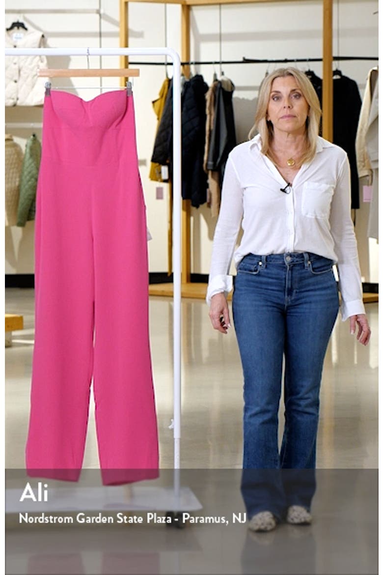 Preston Stretch Crepe Strapless Jumpsuit video