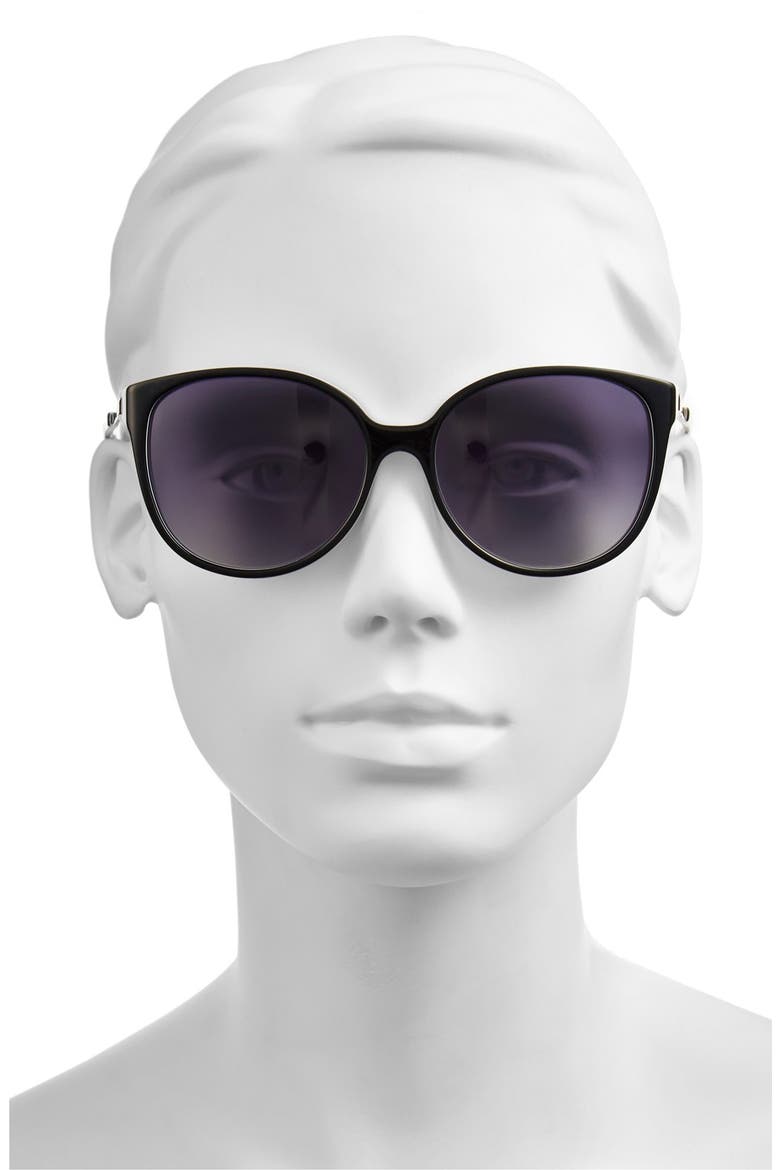 'shawna' 56mm polarized sunglasses (Nordstrom Exclusive), Alternate, color, BLACK/ WHITE
