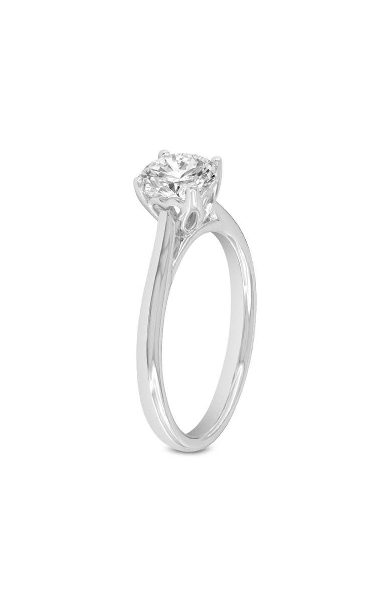 LuvMyJewelry Neli 14K White Gold Round Shape Lab Grown Diamond Solitaire Ring - 1 Ct, Alternate, color, 14K White Gold