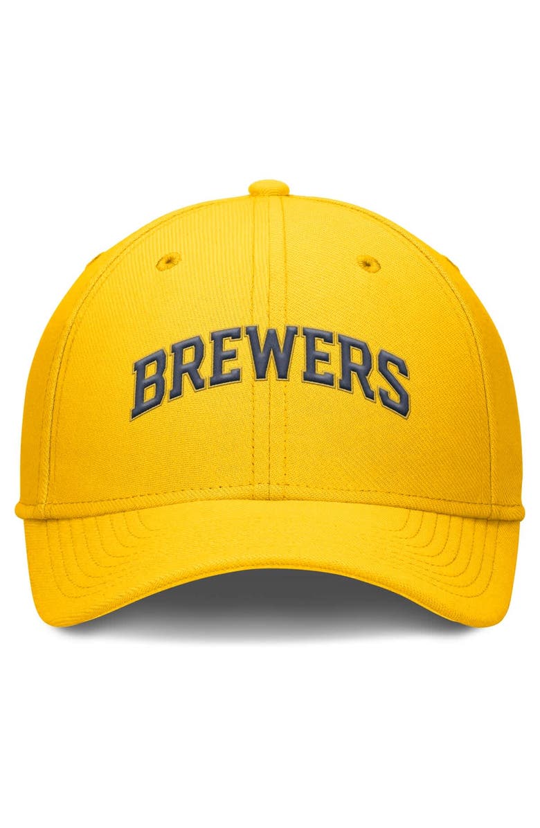 Nike Men's Nike Gold Milwaukee Brewers Rise Performance Flex Hat, Alternate, color, Gold