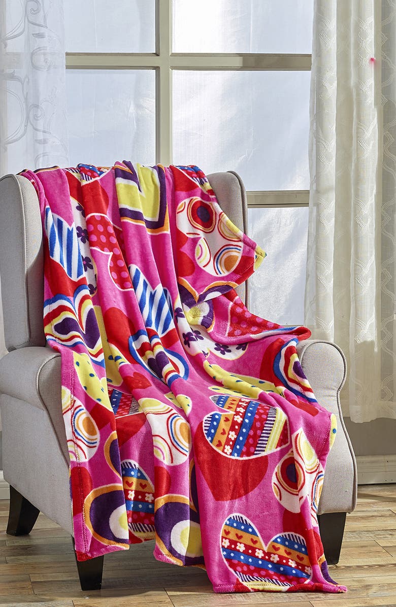 Luxury Home Plush Throw Blanket, Alternate, color, Pink Multi