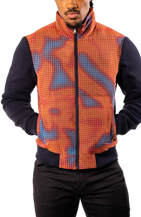 Quilted & Knit Bomber Jacket