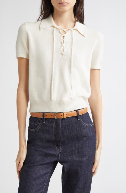 Magdalena Cashmere Polo Sweater