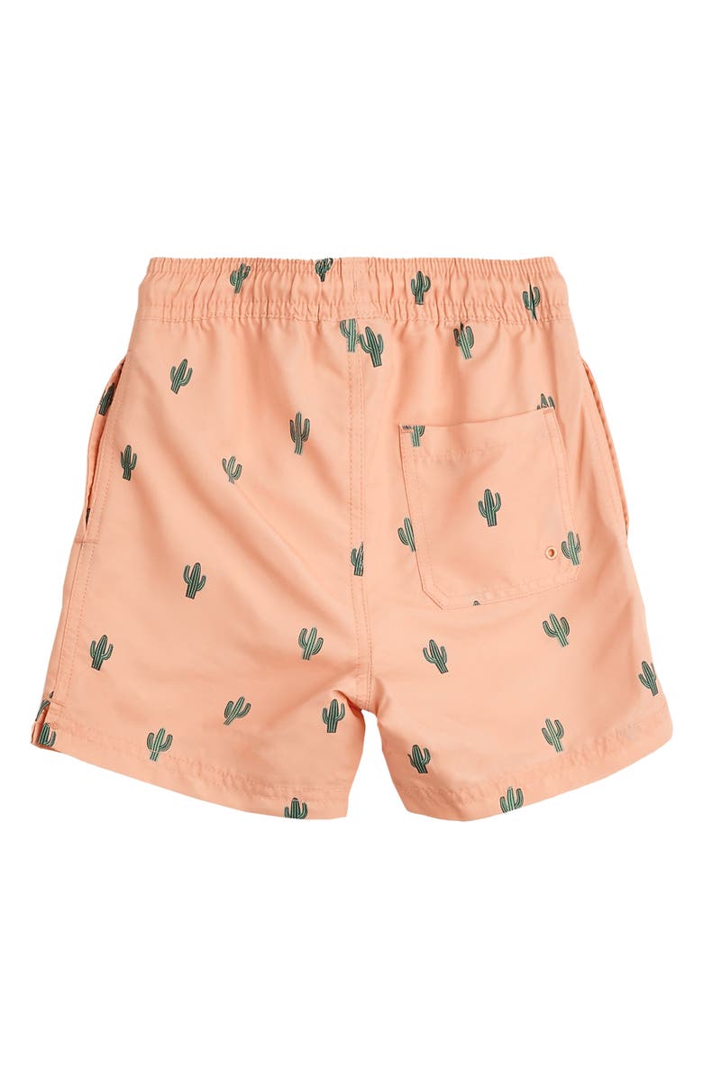 MILES BABY Kids' Cactus on Apricot Swim Trunks, Alternate, color,