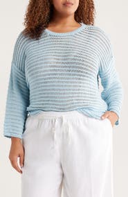 Eileen Fisher Open Stitch Organic Cotton Sweater