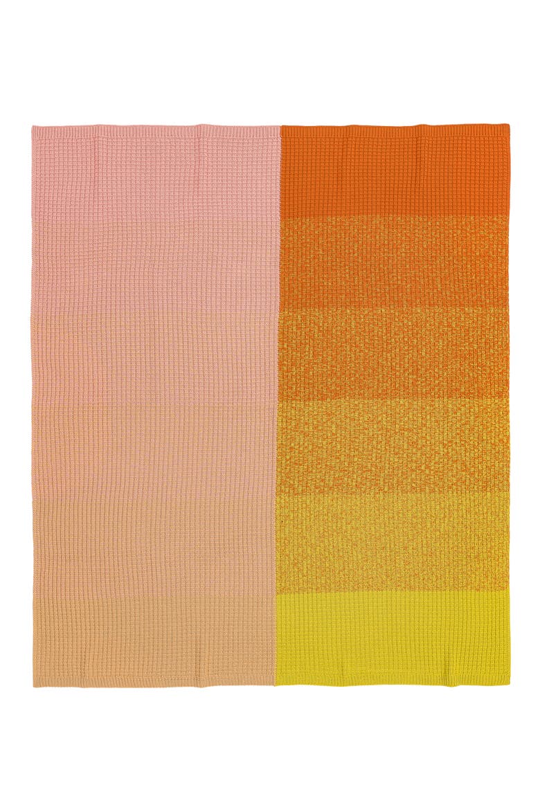 Sunrise Sunset Stripe Throw Blanket, Alternate, color, PINK/YELLOW