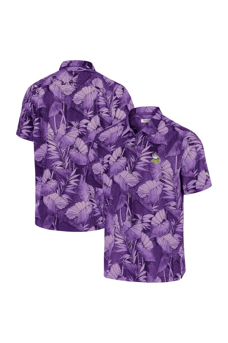 Men's Tommy Bahama Purple Minnesota Vikings Big & Tall Coast Nuevo Fronds IslandZone Button-Up Shirt, Alternate, color, Purple